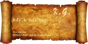 Kék Gábor névjegykártya